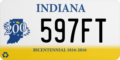 IN license plate 597FT