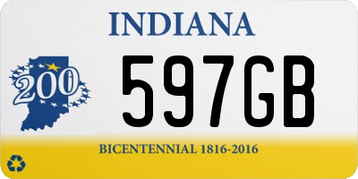 IN license plate 597GB