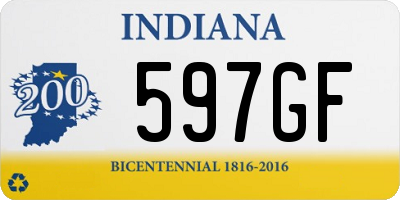 IN license plate 597GF