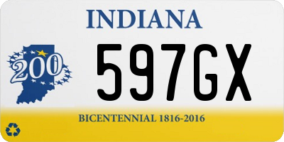 IN license plate 597GX