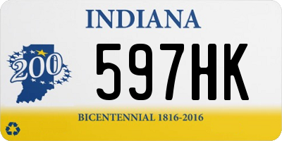 IN license plate 597HK