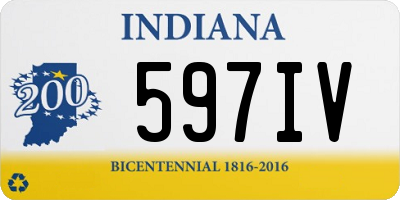 IN license plate 597IV