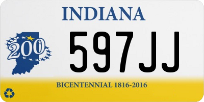 IN license plate 597JJ