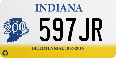 IN license plate 597JR