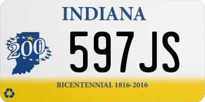 IN license plate 597JS