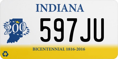 IN license plate 597JU