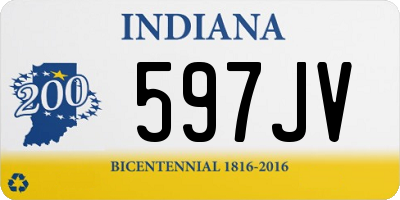 IN license plate 597JV