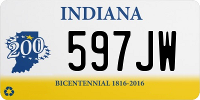 IN license plate 597JW