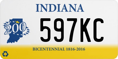 IN license plate 597KC