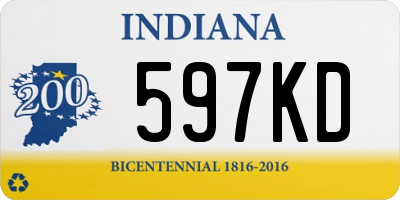 IN license plate 597KD