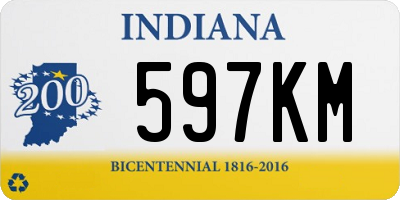 IN license plate 597KM