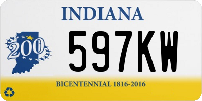 IN license plate 597KW