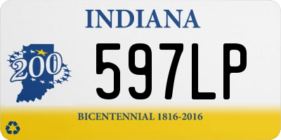 IN license plate 597LP