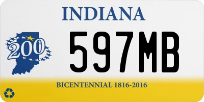 IN license plate 597MB