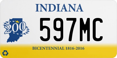 IN license plate 597MC