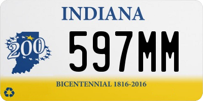 IN license plate 597MM