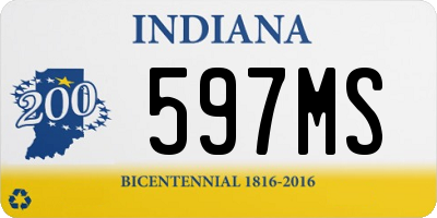 IN license plate 597MS