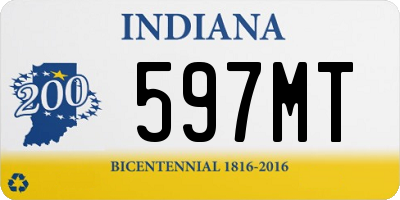 IN license plate 597MT