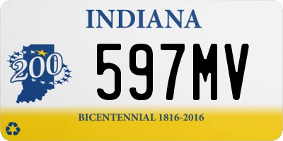 IN license plate 597MV