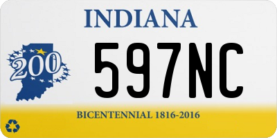 IN license plate 597NC