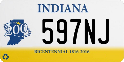 IN license plate 597NJ