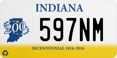 IN license plate 597NM