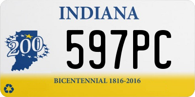 IN license plate 597PC