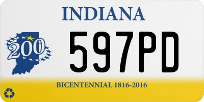 IN license plate 597PD