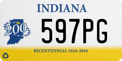 IN license plate 597PG