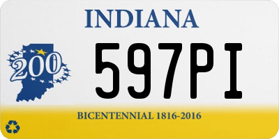 IN license plate 597PI