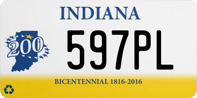 IN license plate 597PL