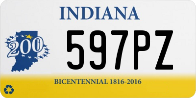 IN license plate 597PZ