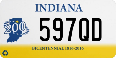 IN license plate 597QD