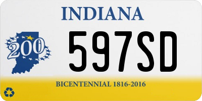 IN license plate 597SD