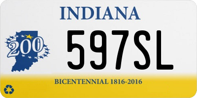 IN license plate 597SL