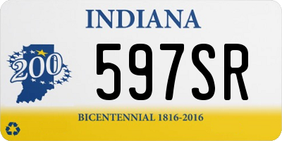 IN license plate 597SR