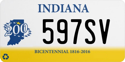 IN license plate 597SV