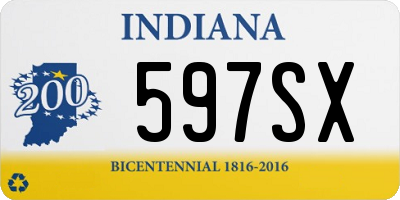 IN license plate 597SX