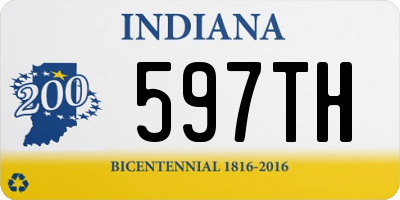 IN license plate 597TH