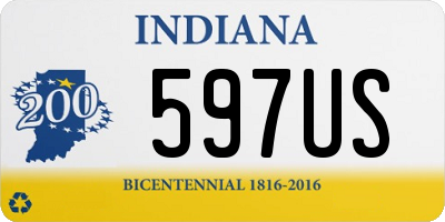 IN license plate 597US