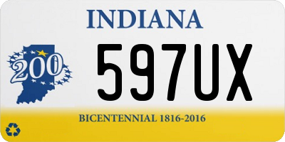 IN license plate 597UX