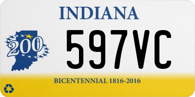 IN license plate 597VC