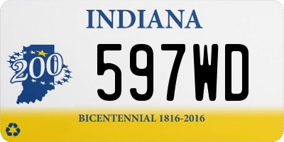 IN license plate 597WD