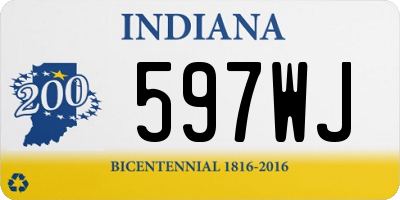 IN license plate 597WJ