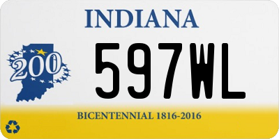 IN license plate 597WL