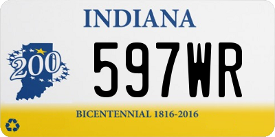 IN license plate 597WR