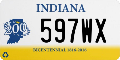 IN license plate 597WX