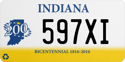 IN license plate 597XI