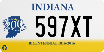 IN license plate 597XT