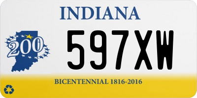 IN license plate 597XW